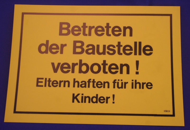 Hinweisschild Betreten d.Baustelle verboten gelb ca.35x25cm