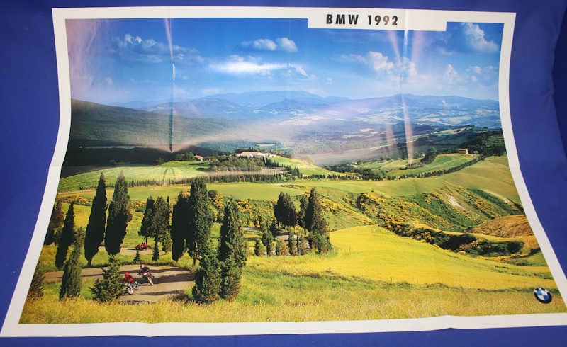 Poster BMW Motorr&auml;der 1992 deutsche Ausg.10/91 ca.800x590mm