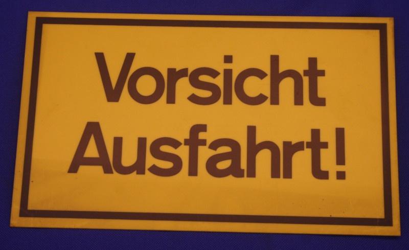 Hinweischild Vorsicht Ausfahrt ca. 25x15cm gelb