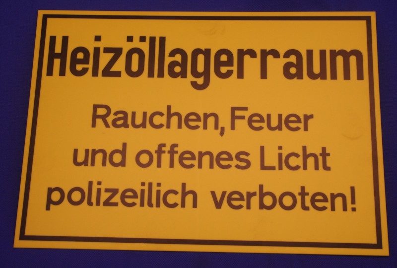 Hinweischild Heiz&ouml;llagerraum gelb ca. 35x25 cm