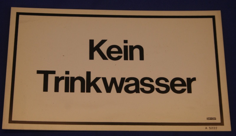 Hinweischild Kein Trinkwasser ca. 25x15cm ws