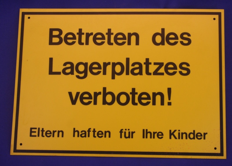 Hinweisschild Betreten d.Lagerplatz verboten gelb ca.35x25cm