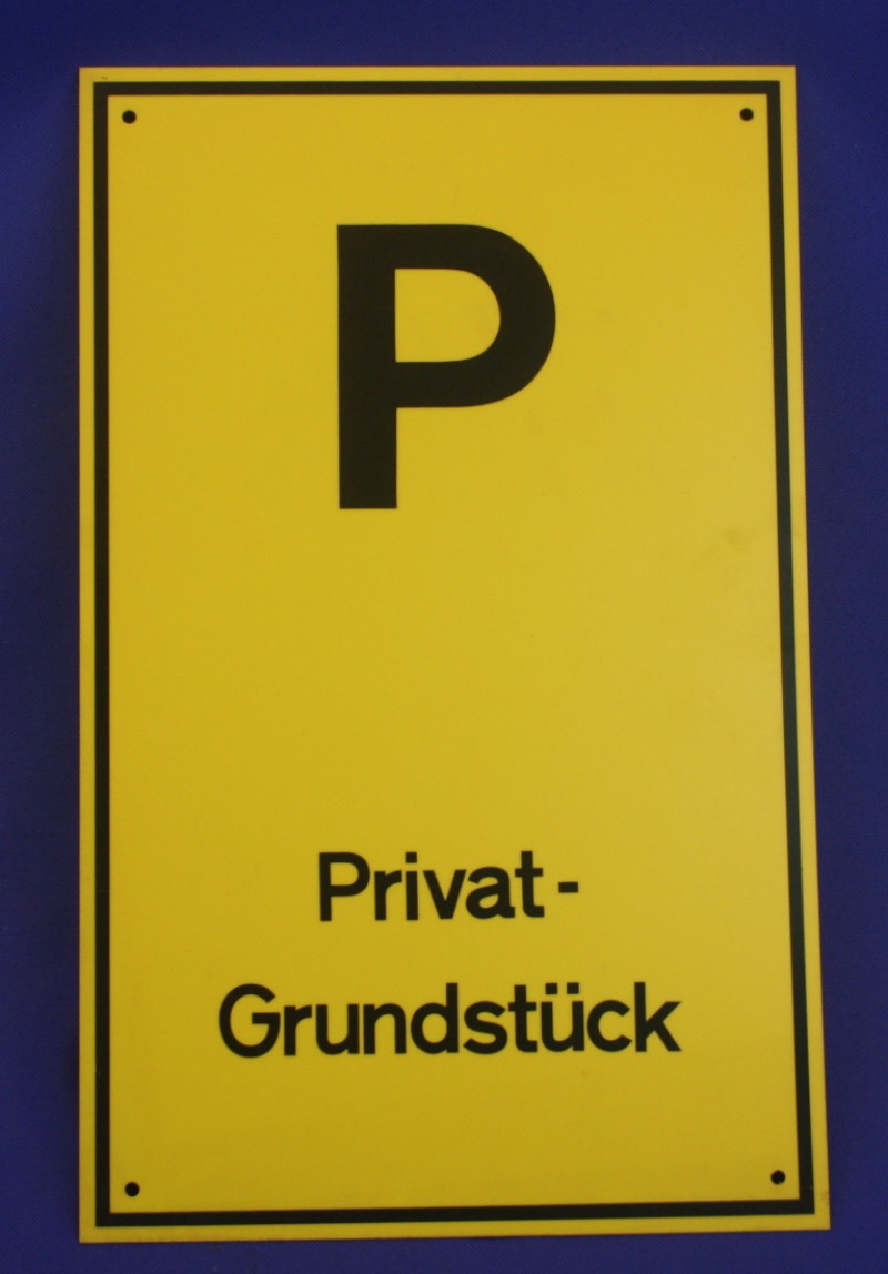 Hinweisschild Privatgrundst&uuml;ck gelb ca. 25x40 cm gelocht
