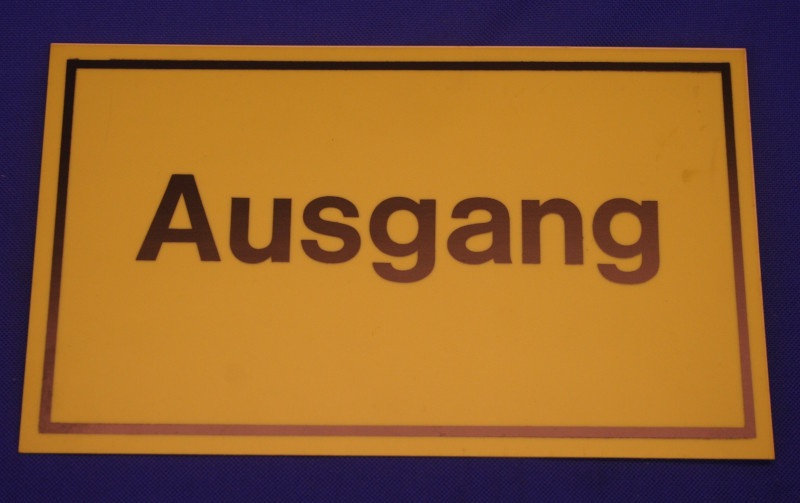Hinweisschild Ausgang ca.25x15cm ge
