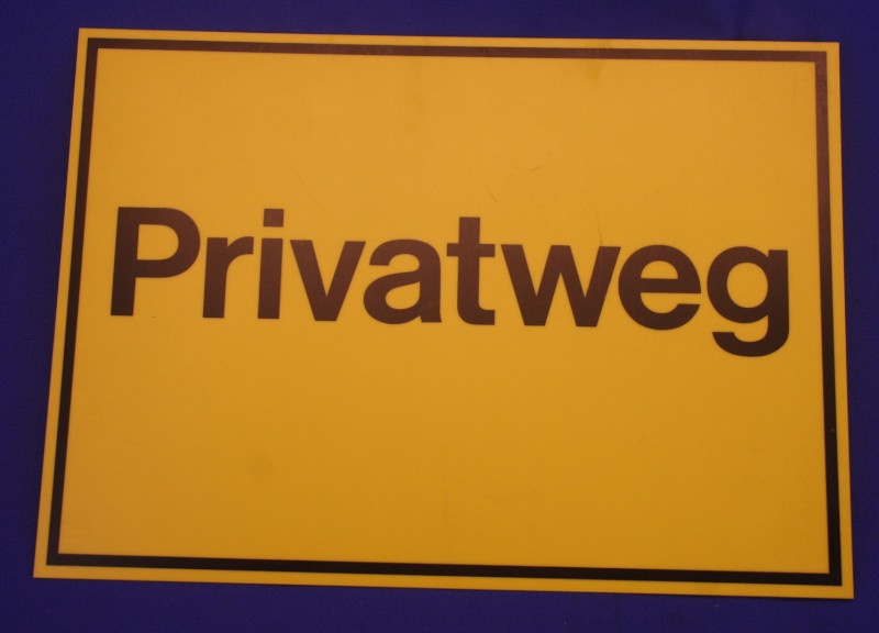 Hinweisschild Privatweg gelb ca. 35x25 cm