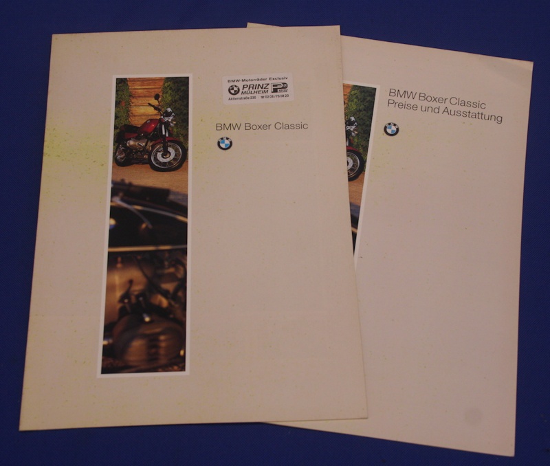 Prospekt BMW Boxer Classic Ausg.9/94 16 Seitig +6 Preisliste