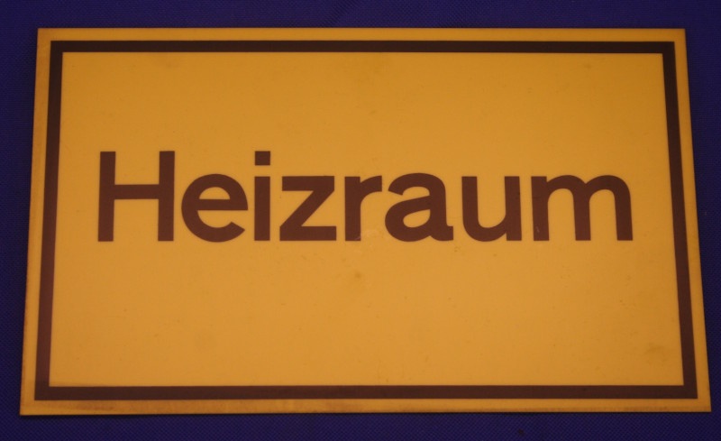 Hinweisschild Heizraum gelb ca. 25x15 cm