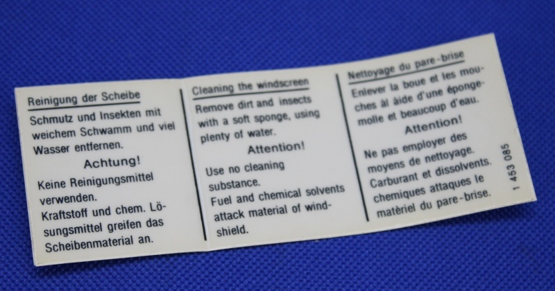 Aufkleber Windschutzscheibe (Hinweisschild)