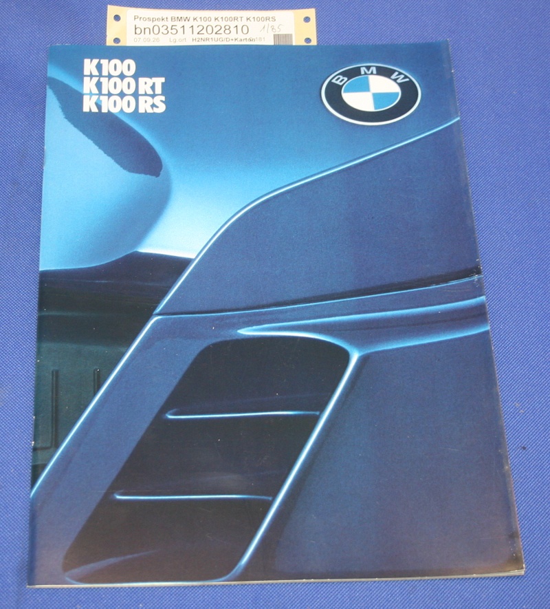 Prospekt BMW K100 K100RT K100RS deutsche Ausg.1/85 34 Seitig