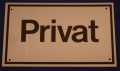Hinweisschild Privat ca. 25x15cm weis gelocht