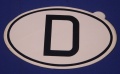 Aufkleber D f&uuml;r Deutschland ca. 17,5x12cm oval wei&szlig;