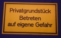 Hinweisschild Privatgrundstück gelb ca. 25x15 cm