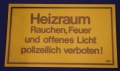 Hinweisschild Heizraum Rauchen, Feuer u. gelb ca. 25x15 cm