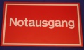 Hinweisschild Notausgang ca. 25x15cm rot