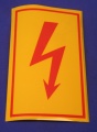 Aufkleber  Hochspannungs BLITZ ca. 12x20cm gelb