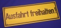 Hinweischild Ausfahrt freihalten gelb ca. 35x12,5 cm